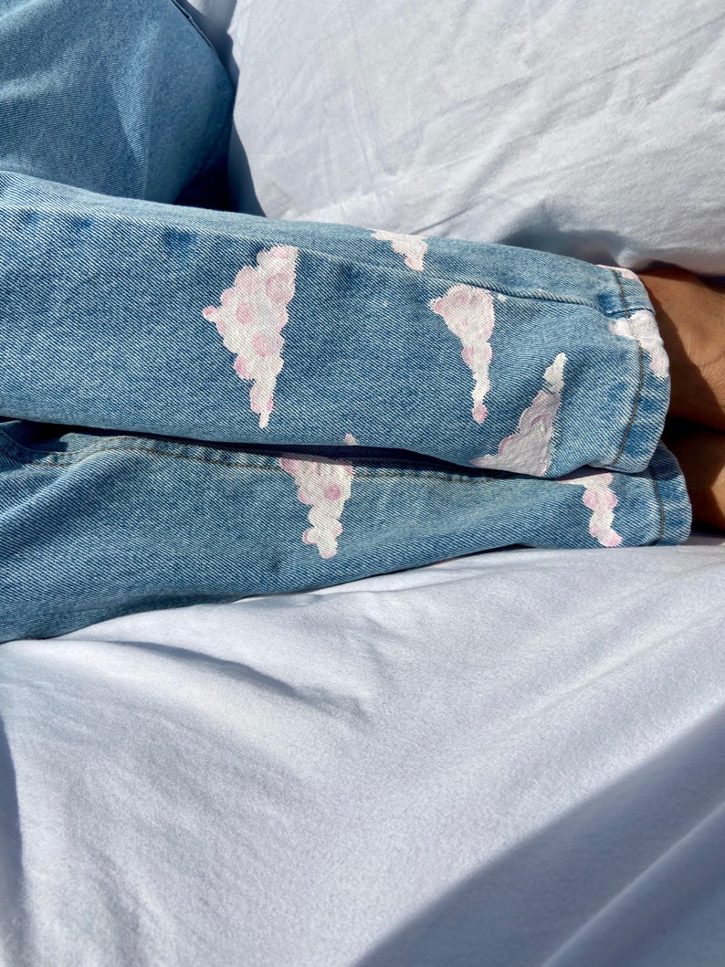 Hand Painted Cloud Jeans