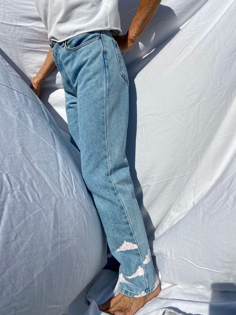 Hand Painted Cloud Jeans