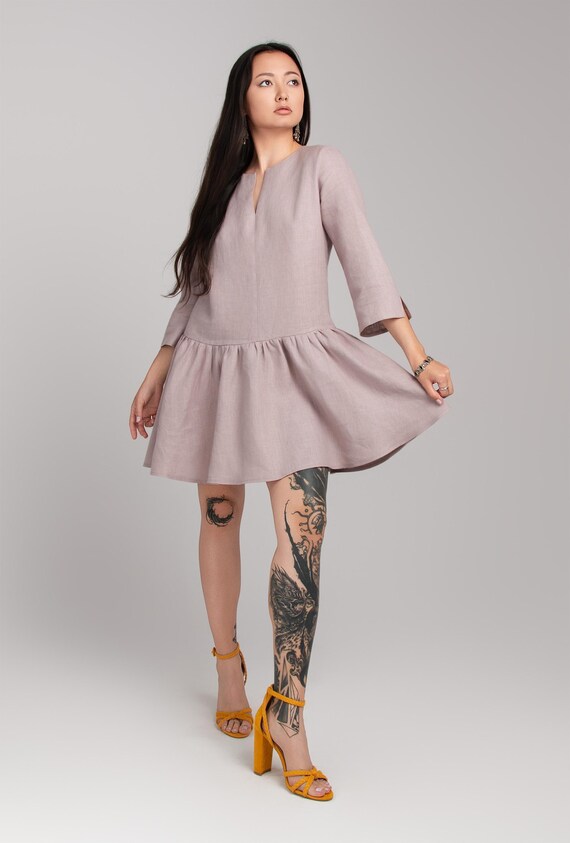 knee length dresses for ladies Alani Bow Trapeze Mini Dress