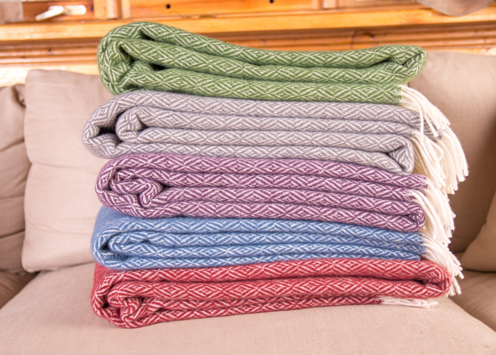 Wool blanket diamond twill weave King SIZE Merino wool 100 Etsy