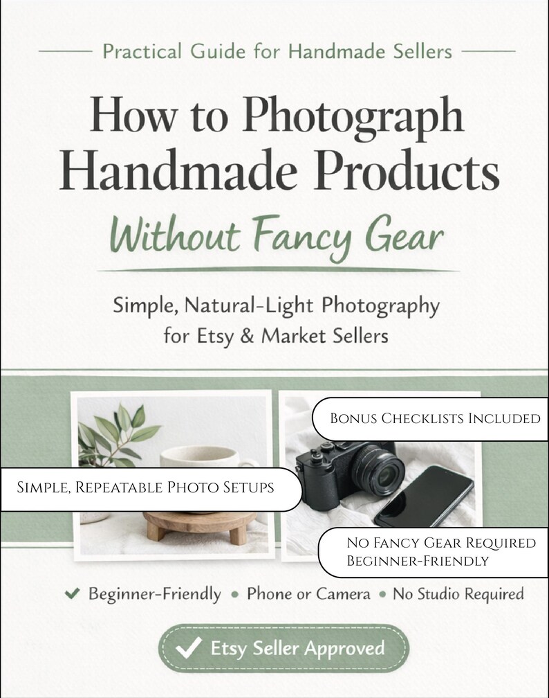 Handmade Product Photography Guide | Natural Light, Phone Camera (PDF ...