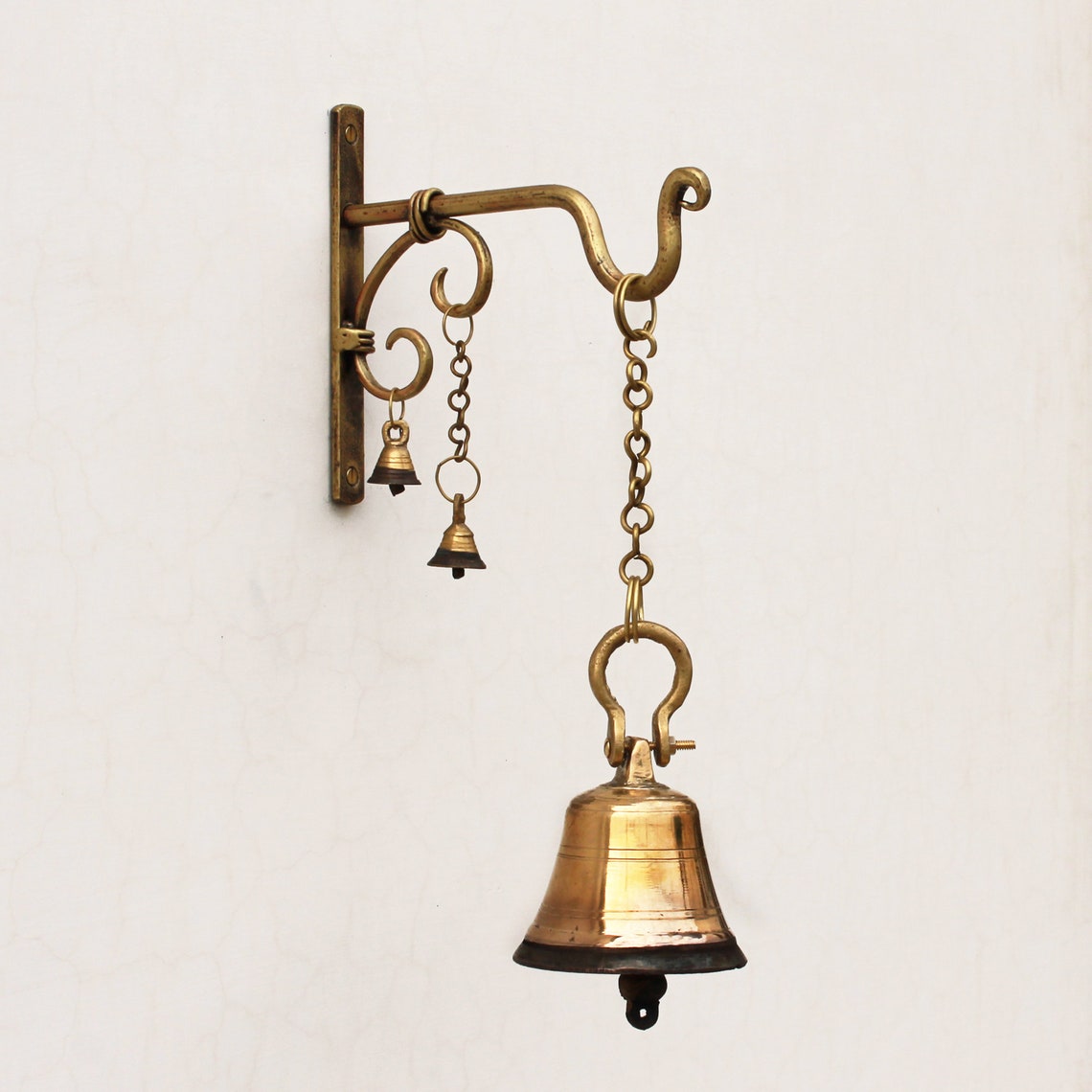 Iron Brass Craft Wall Decor Hanging Bell Etsy