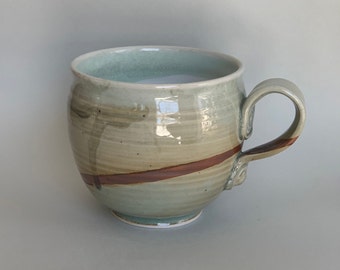 Vitreous porcelain mug, ceramic mug, coffee mug, hand-thrown mug, pottery mug