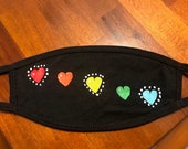 Hand painted mask hearts