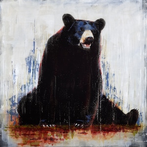 Black Bear - Spirit Animal - Gallery Style Wrapped Canvas Giclee Print