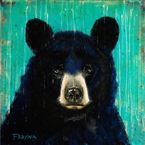 Black Bear - Spirit Animal- Stretched Canvas Print
