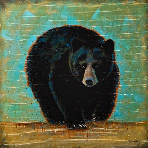 Black Bear - Spirit Animal- Stretched Canvas Print