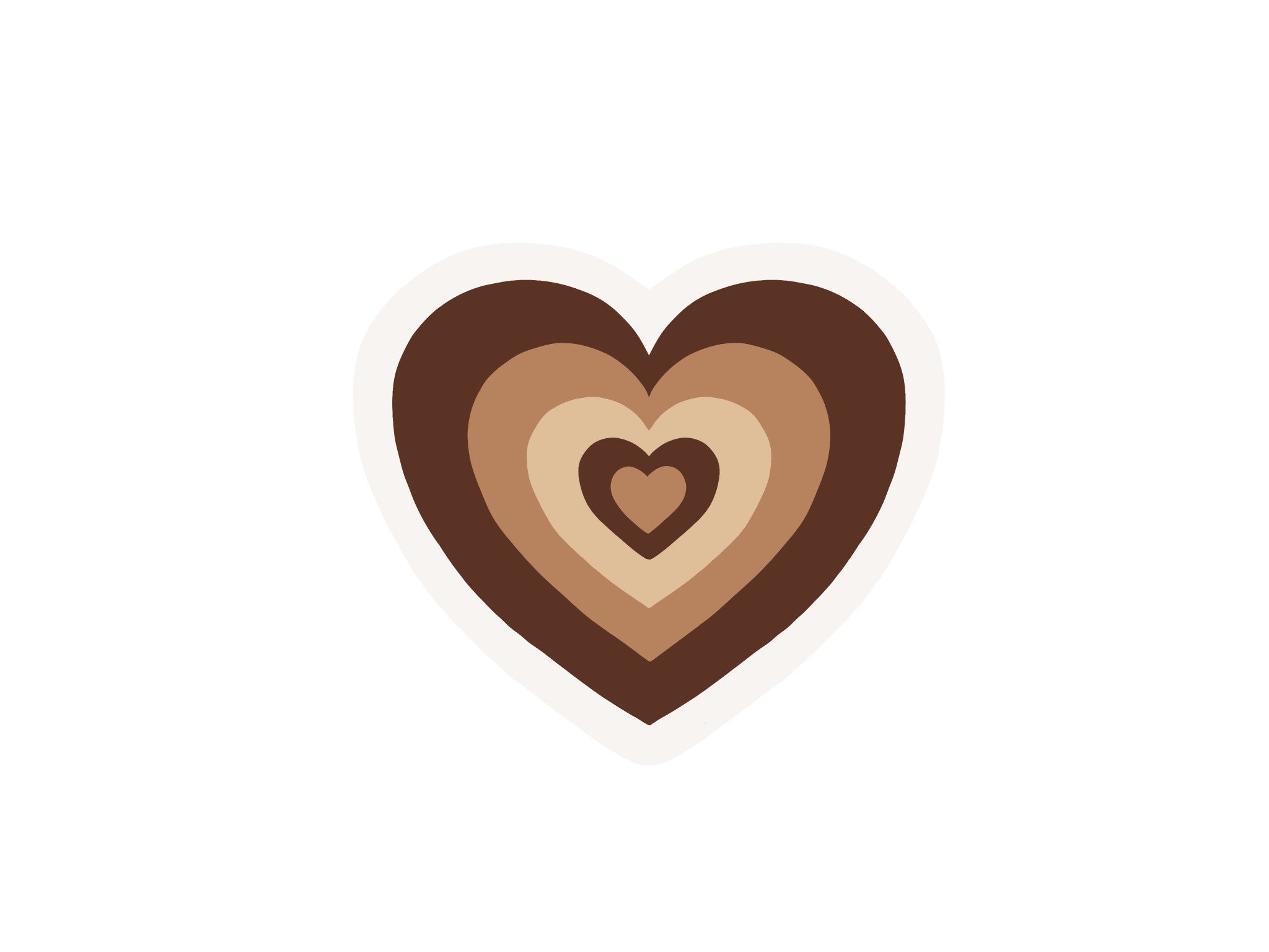 brown heart indie sticker etsy denmark
