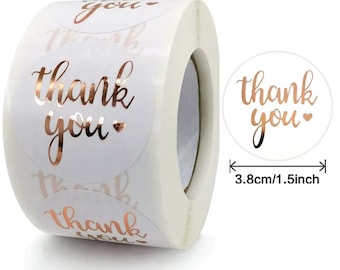 Thank You Stickers 1.5 inch Round 100pcs
