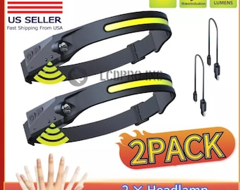 Led Headlamp 2 pack- Hands Free on/off