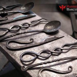 Hand-forged cutlery. set contains (Spoon, Fork, Knife)