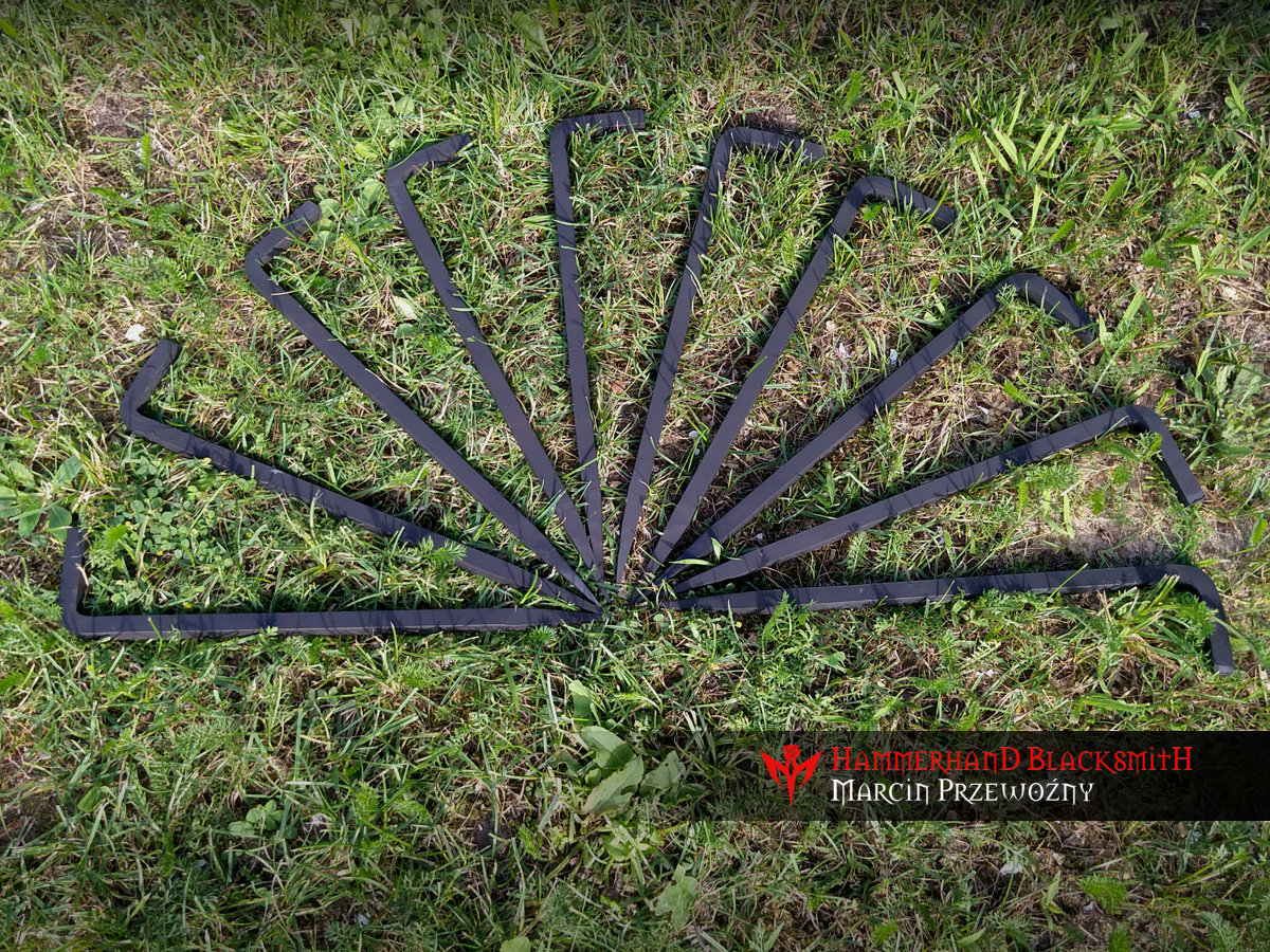 1x L 40 long Hand forged tent stakes pegs straight