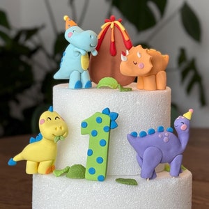 Dinosaur Cake Topper -  Dinosaur Party - Dino Cake Topper - Edible Dinosaur Cake Topper - Fondant