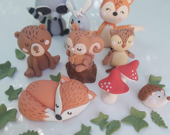 Woodland Animals Edible Fondant Cake Topper