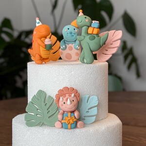 Dinosaur Cake Topper - Dinosaur Party - Dino Cake Topper - Edible Dinosaur Cake Topper - Fondant