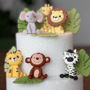 Safari Animals - Cake Topper - Figurine - Handmade