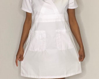 White Scrub Dress Nurse Uniform for Graduation Pinning Ceremony - Etsy