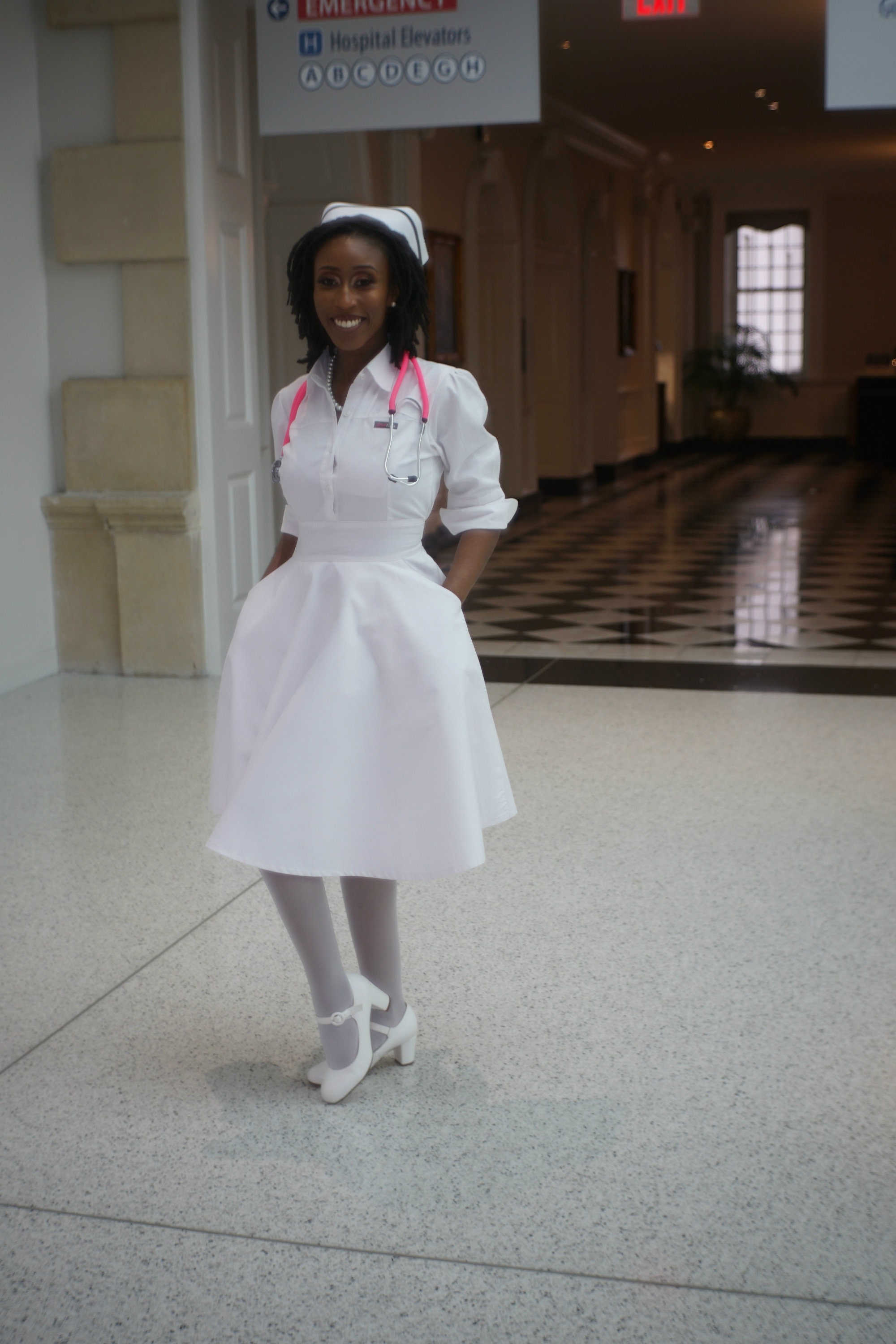 white nurse uniform dress