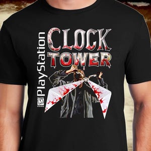 Clock Tower Game Shirt PS1 SNES Horror