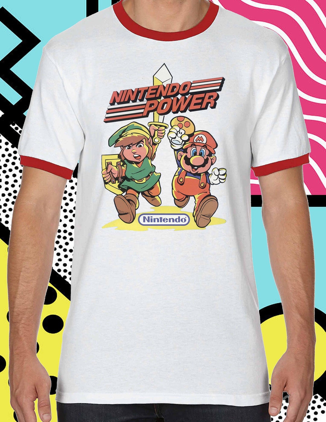 Nintendo Power Mario & Link Ringer Shirt Retro Cool - Etsy