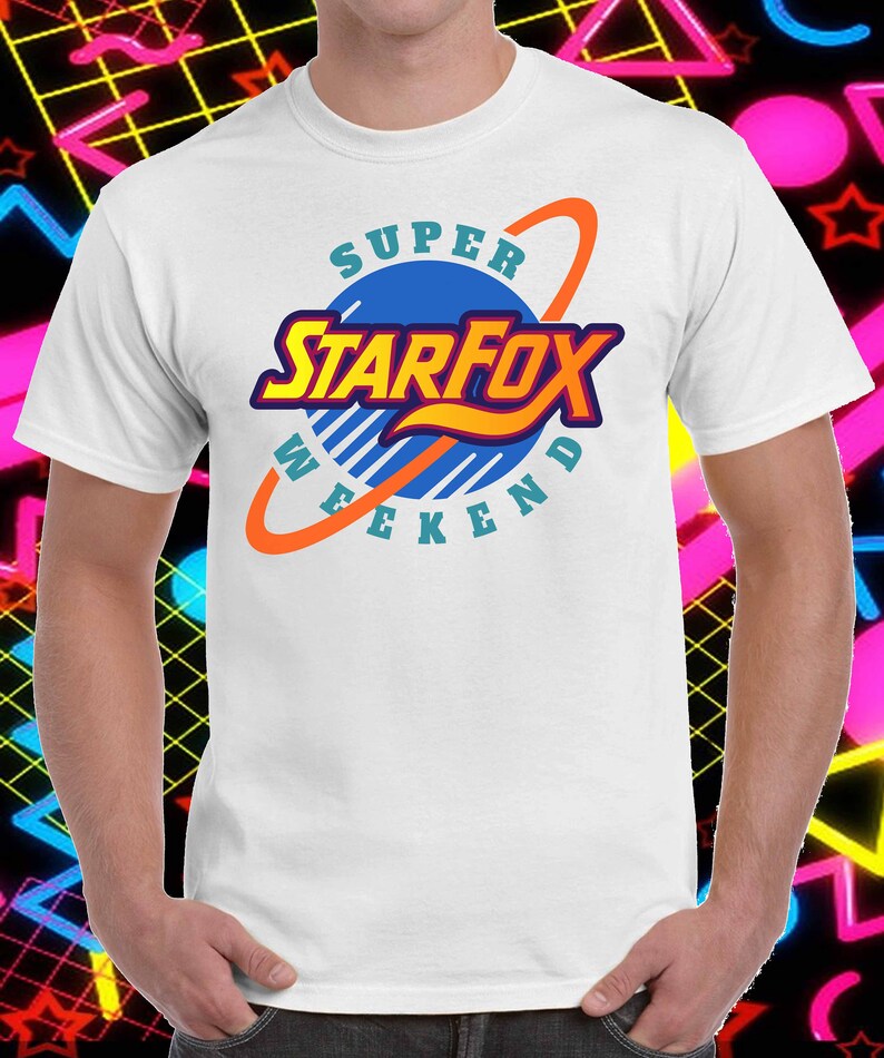 Starfox Super Weekend SNES Ringer Shirt: Retro 90s Competition Vit