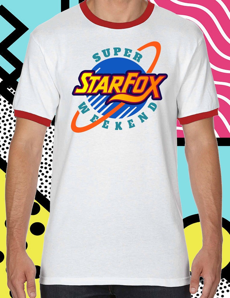 Starfox Super Weekend SNES Ringer Shirt: Retro 90s Competition Ringer