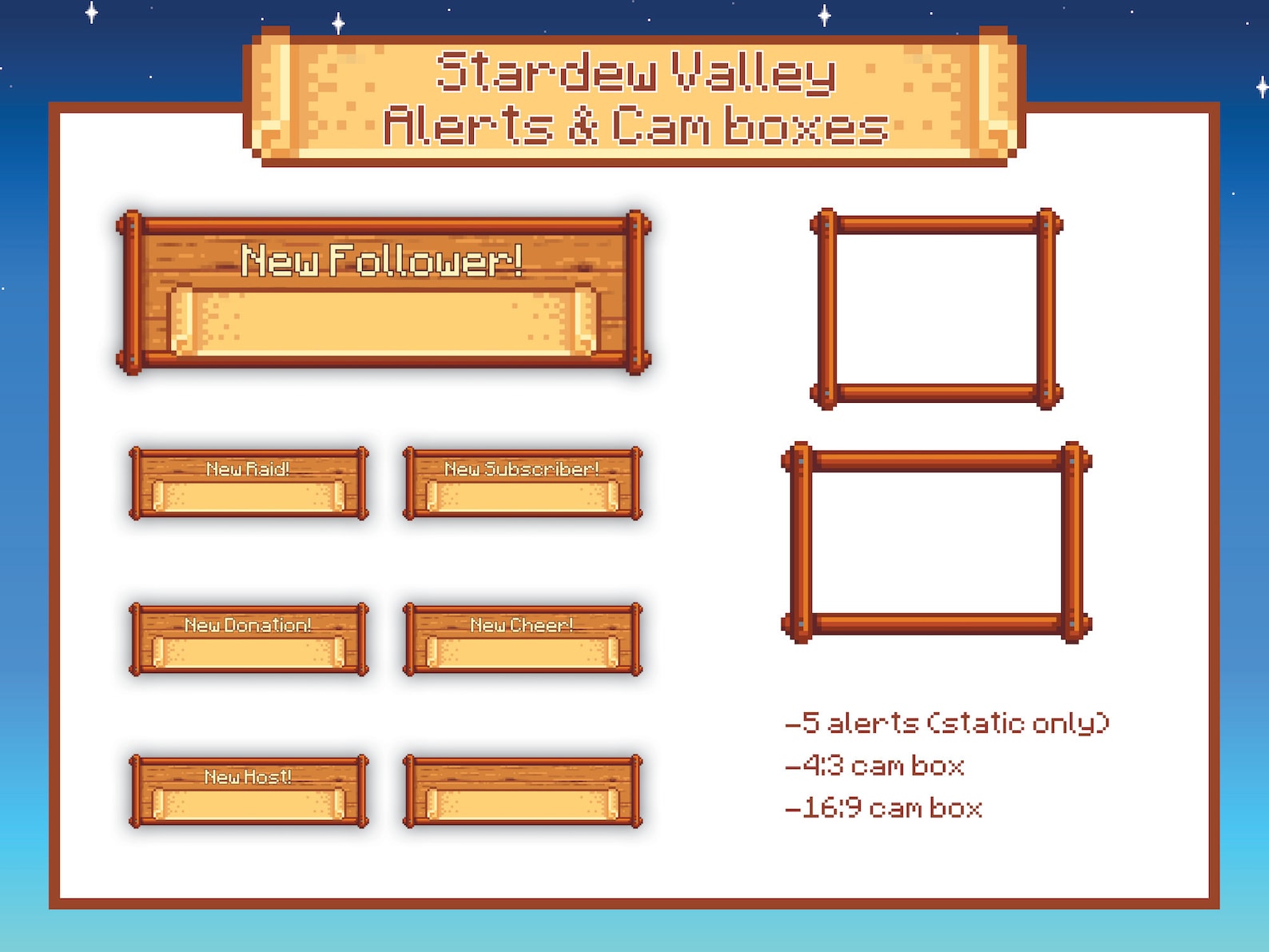 Animated Stardew Valley Twitch Pack Overlays Panels Etsy UK