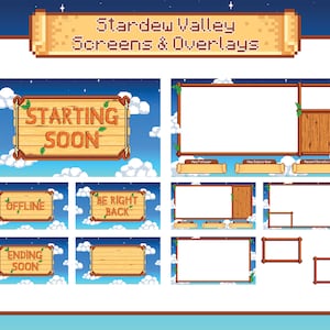 Animated Stardew Valley Twitch Screens and Overlays