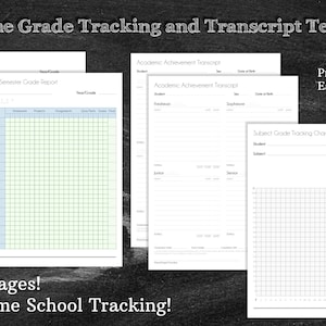 Homeschool Transcript | Homeschool Grading | Homeschool Grade Tracking | Homeschool Grade Template | Grade Book | Grade Chart | Digital |