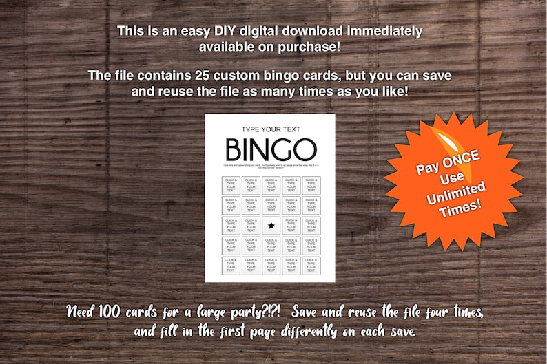 15 Bingo Cards Fill In