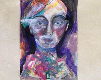 オリジナル水彩画「子供の肖像」、1881年制作、モノグラムTMD - Etsy 日本