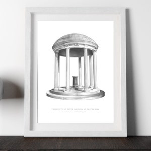 May include: A black and white illustration of the Old Well, a historic landmark at the University of North Carolina at Chapel Hill. The text "University of North Carolina at Chapel Hill" and "Chapel Hill, NC" is below the image.
