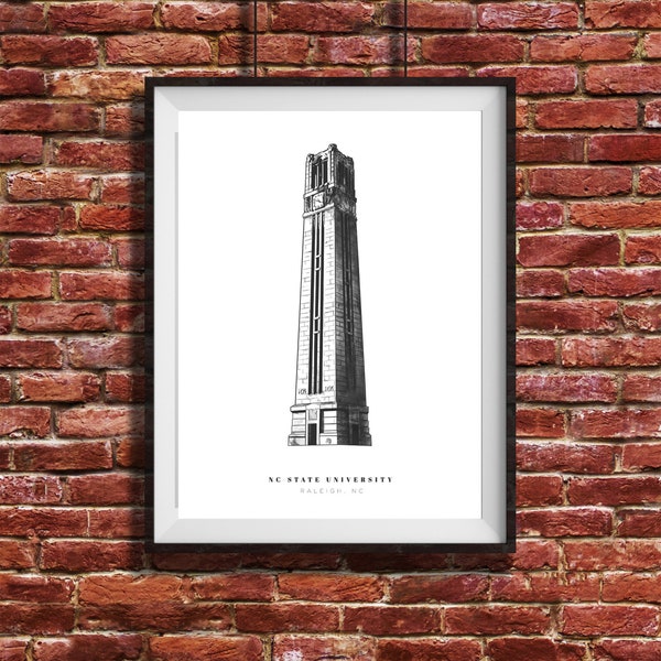 NC State University Gift | NC State Bell Tower Multi-Size Print