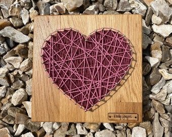 Wooden heart/ String art/ Handmade/ anniversary/ Wooden present