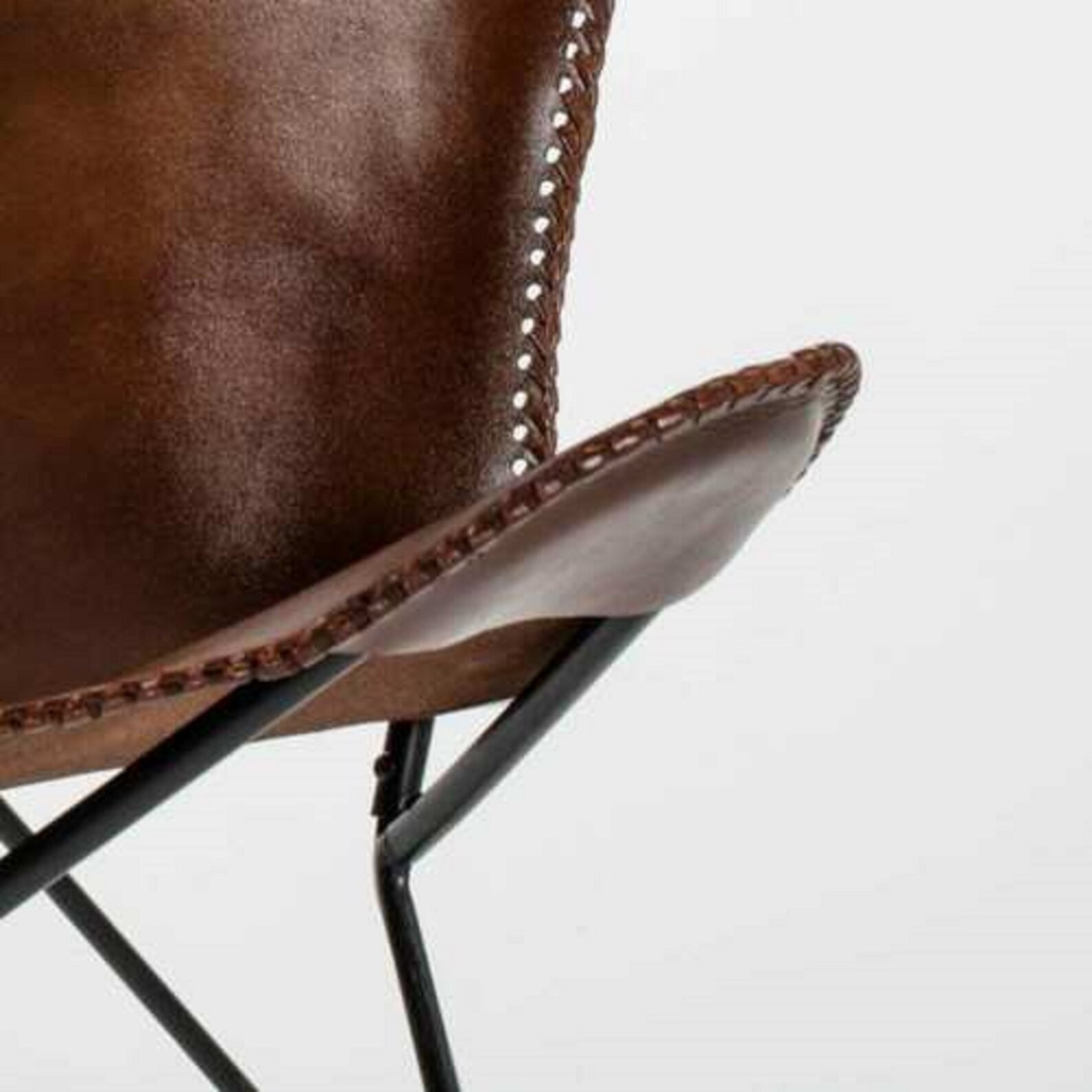 Genuine Leather Living Room Butterfly Chair Home Chair MS Etsy Australia