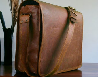 Maletín de cuero vintage Bolso de trabajo Bolso de hombro UNI BAG Messenger Nuevo