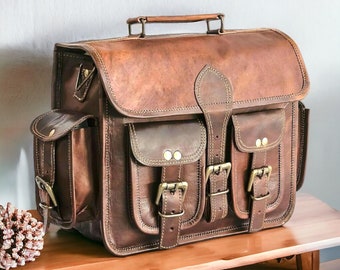 Laptoptasche Herren Vintage Leder Aktentasche Messenger Schultaschen Neue Echtleder Riemen