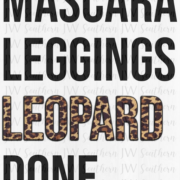 Mascara, Leggings, Leopard, Done PNG - Sofortiger digitaler Download