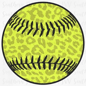 Yellow Cheetah Softball PNG - Instant digital download