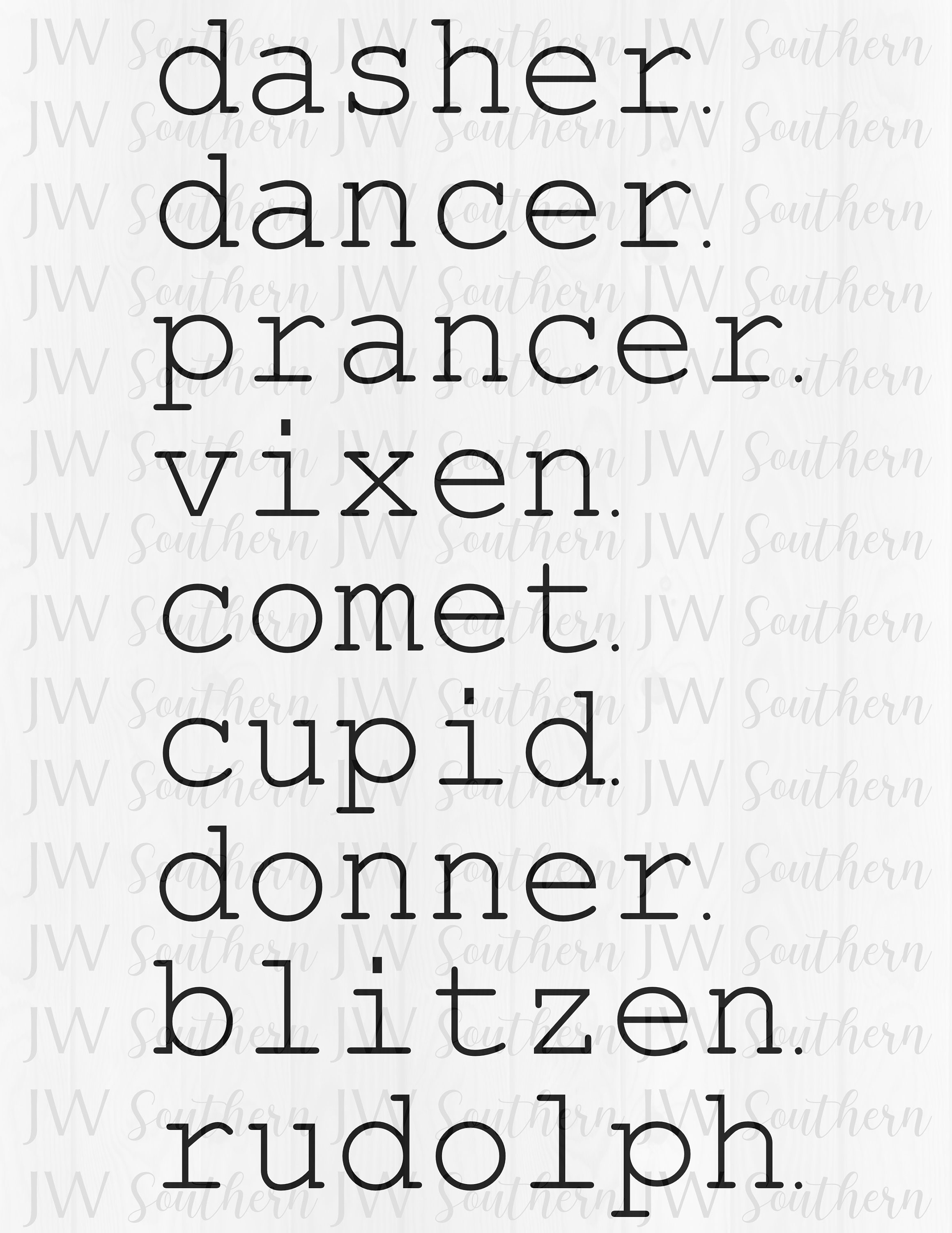 Reindeer Names PNG - Instant Digital Download - Etsy