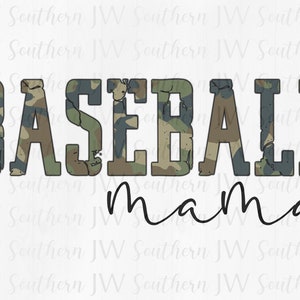 Camo Baseball Mama PNG
