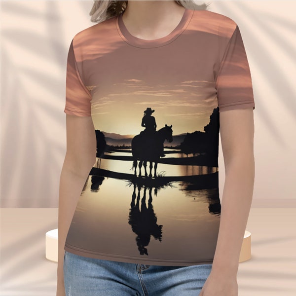 Mother's day gift for mom, gift for her, Free shipping, tshirt fashion design, horse and nature reflection, durable soft comfortable fabric