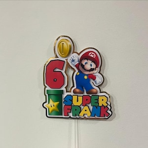 Super Mario Personalised Cake Topper name and age