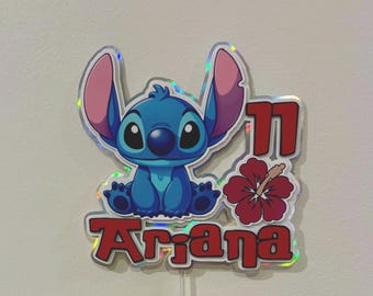 Stitch Personalised layered Cake Topper name and age