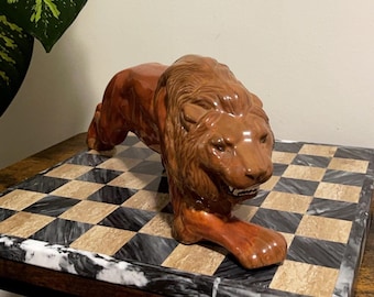 Vintage Ceramic Lion statue, 15" long