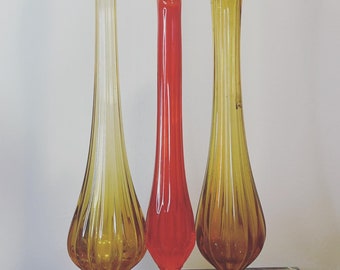 バイキングハンカチ花瓶、スイングガラス花瓶、キャンディ皿、レトロな