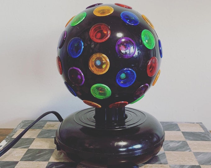 Lampe vintage rotative Ball Of Lite, boule disco, lumineuse, multicolore,