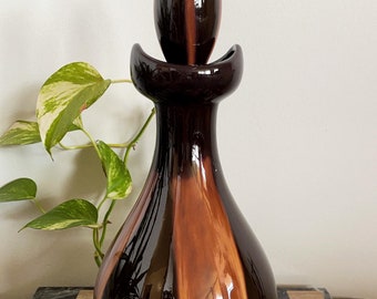 Beautiful Huronia Pottery decanter, bottle with stopper