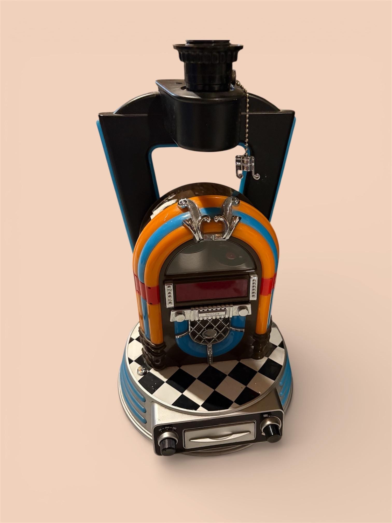 Jukebox 50's Theme Table Lamp With Clock Radio and Ipod Deck - Etsy