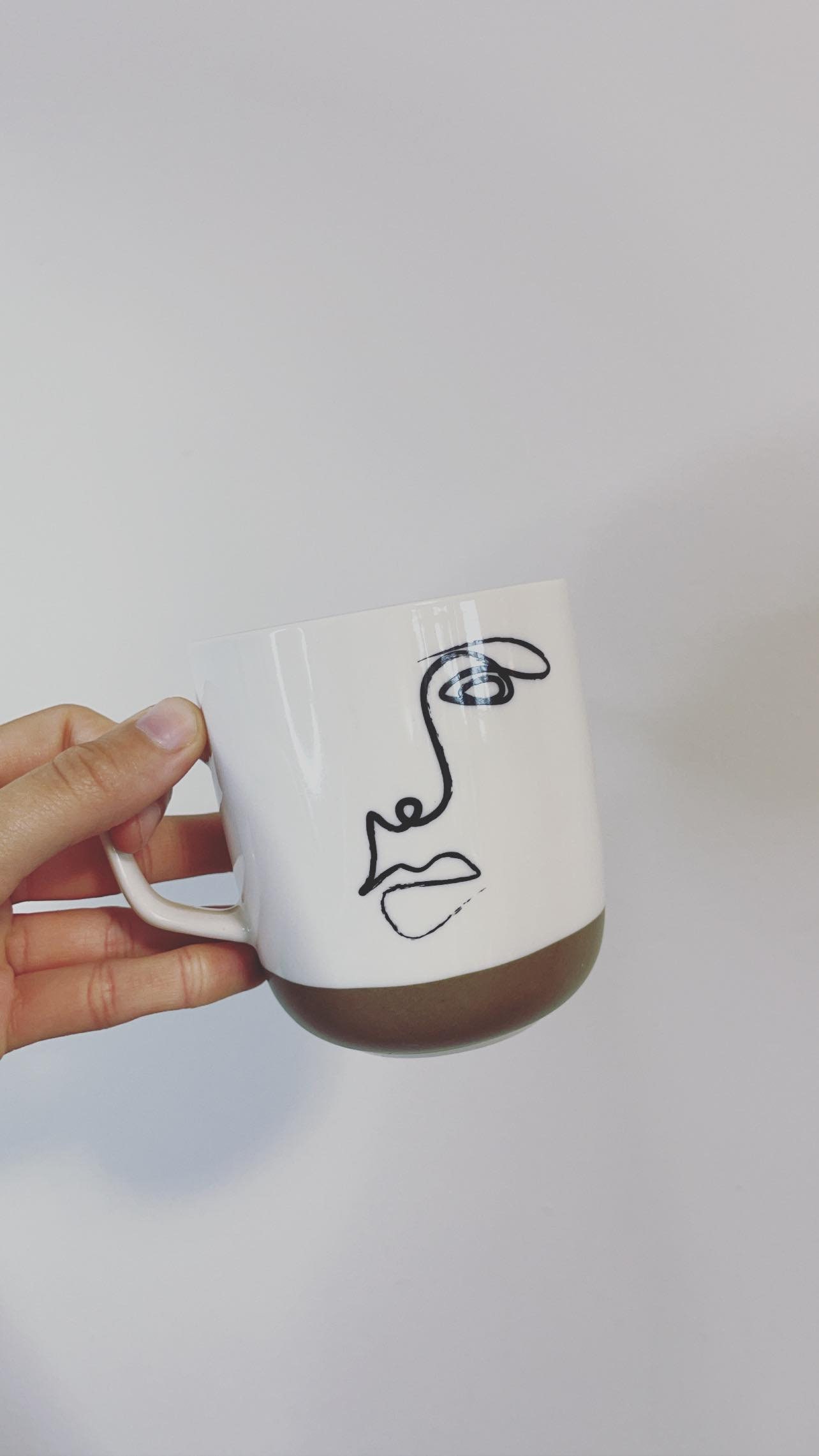 Smug Mischief Face Line Drawing - Face Line Drawing - Mug